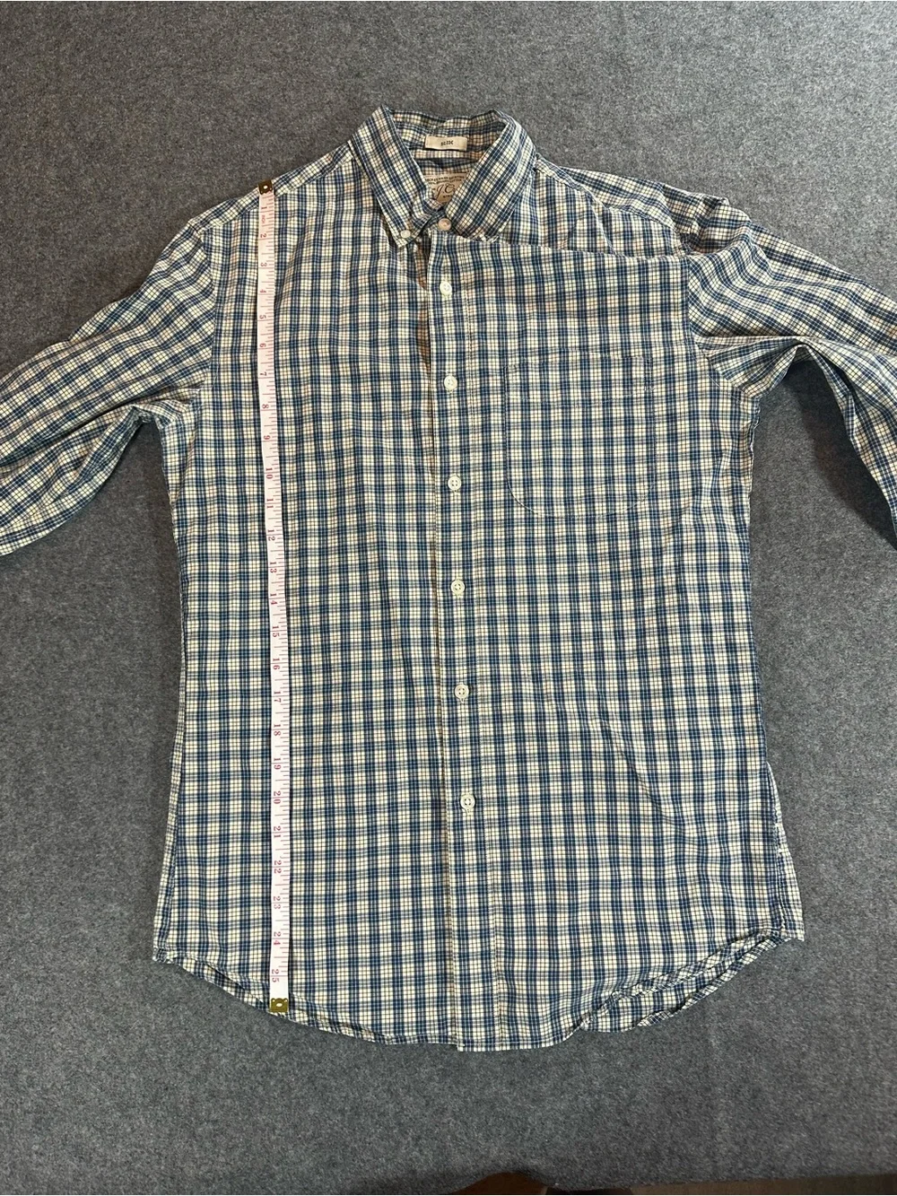J. Crew Men's Blue Gingham Button-Down Shirt
